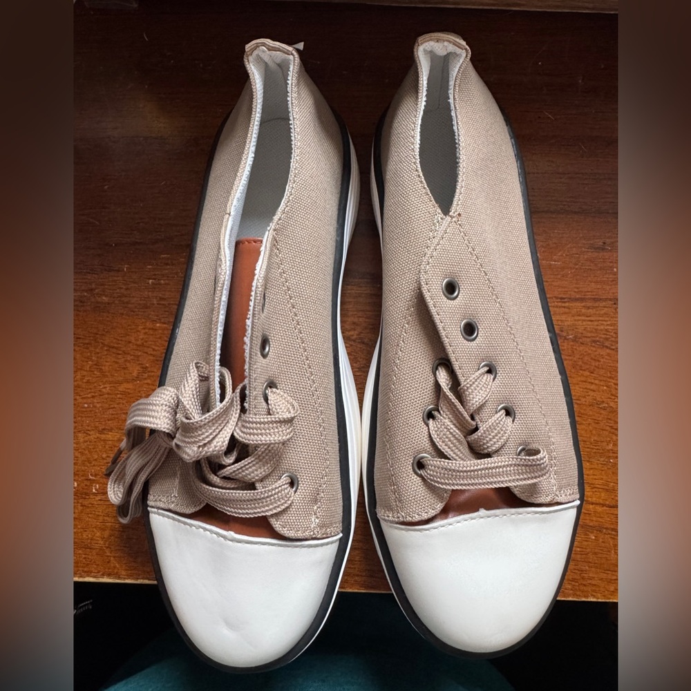 Stylish Beige Canvas Sneakers